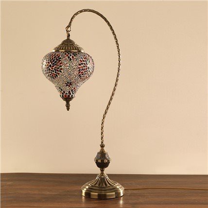 håndverk svane tyrkisk mosaikk bordlampe